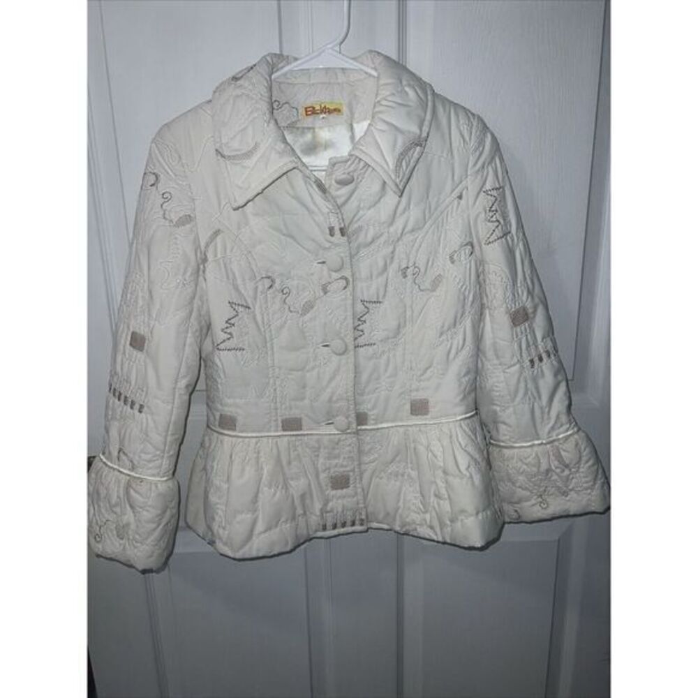 Bckree Of NY Ivory Embroidered Lined Women's Jacket Size 6